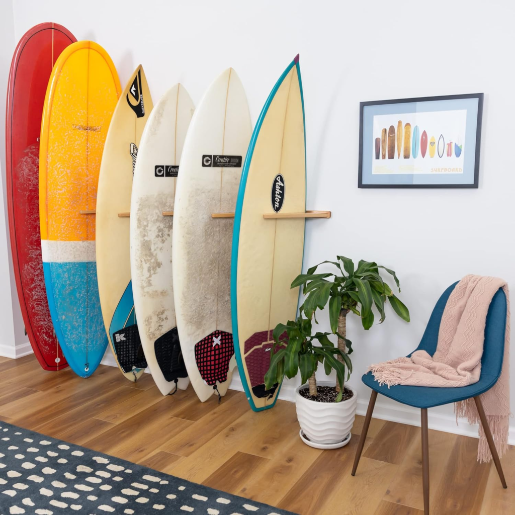 StoreYourBoard Vertical Timber Surfboard Wall Rack
