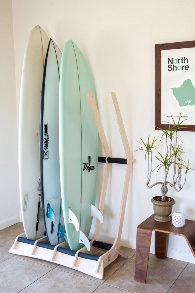 The Lineup Freestanding Surfboard Display Rack