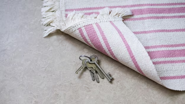 keys under a towel
